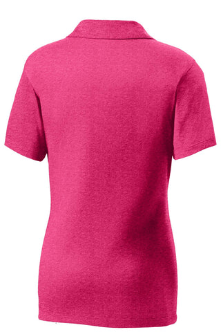 Sport-Tek Ladies Heather Contender Polo (Pink Raspberry Heather)