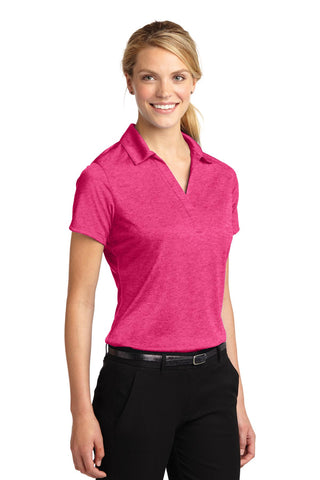 Sport-Tek Ladies Heather Contender Polo (Pink Raspberry Heather)