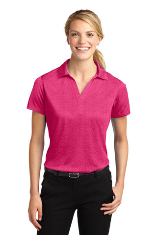 Sport-Tek Ladies Heather Contender Polo (Pink Raspberry Heather)