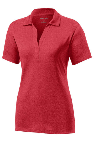 Sport-Tek Ladies Heather Contender Polo (Scarlet Heather)