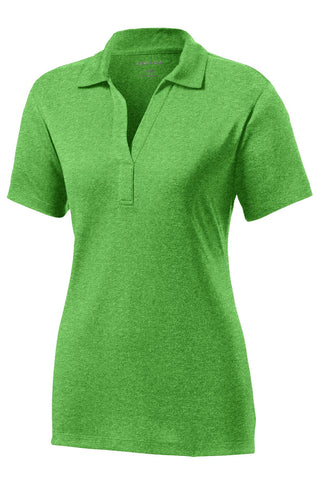 Sport-Tek Ladies Heather Contender Polo (Turf Green Heather)