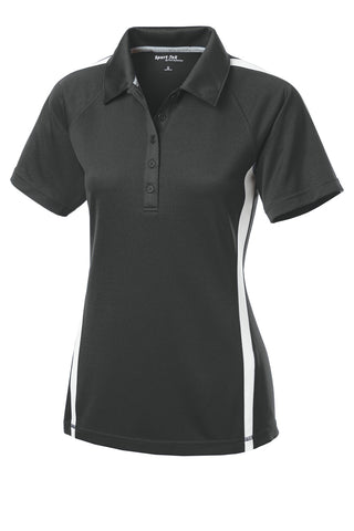 Sport-Tek Ladies PosiCharge Micro-Mesh Colorblock Polo (Iron Grey/ White)