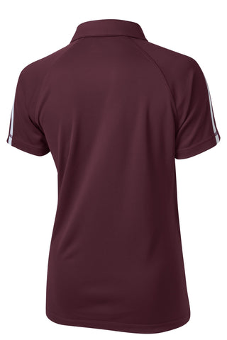 Sport-Tek Ladies PosiCharge Micro-Mesh Colorblock Polo (Maroon/ White)