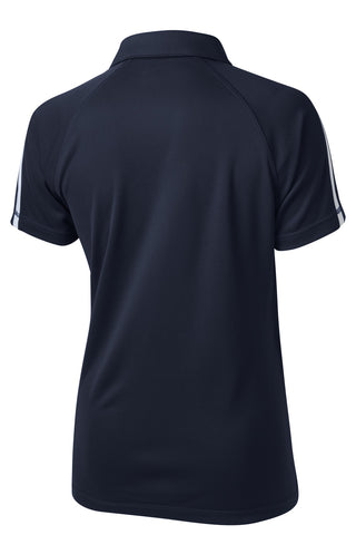 Sport-Tek Ladies PosiCharge Micro-Mesh Colorblock Polo (True Navy/ White)