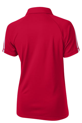 Sport-Tek Ladies PosiCharge Micro-Mesh Colorblock Polo (True Red/ White)