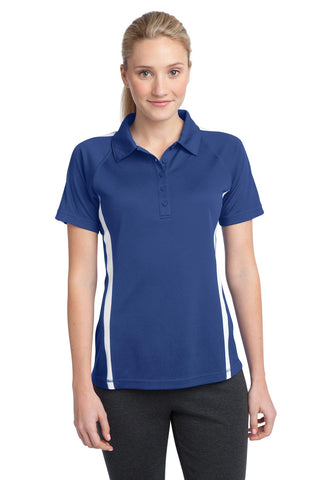 Sport-Tek Ladies PosiCharge Micro-Mesh Colorblock Polo (True Royal/ White)