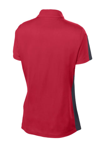 Sport-Tek Ladies PosiCharge Active Textured Colorblock Polo (True Red/ Grey)