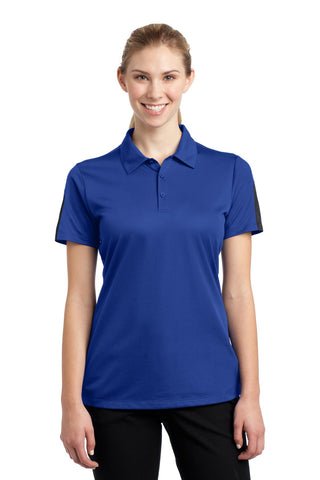 Sport-Tek Ladies PosiCharge Active Textured Colorblock Polo (True Royal/ Grey)