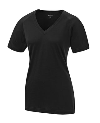 Sport-Tek Ladies Ultimate Performance V-Neck (Black)