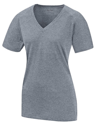 Sport-Tek Ladies Ultimate Performance V-Neck (Heather Grey)