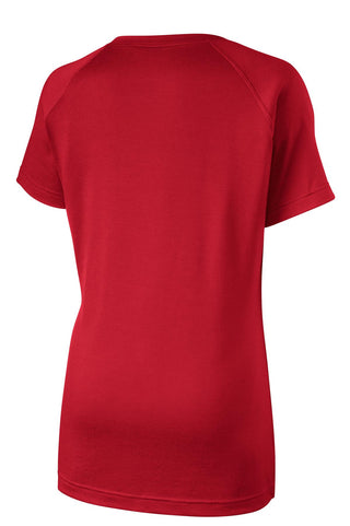 Sport-Tek Ladies Ultimate Performance V-Neck (True Red)