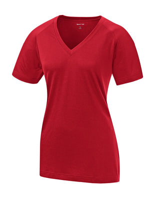 Sport-Tek Ladies Ultimate Performance V-Neck (True Red)