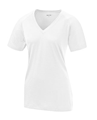 Sport-Tek Ladies Ultimate Performance V-Neck (White)