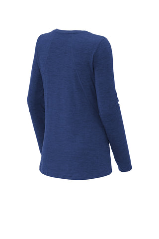 Sport-Tek Ladies Exchange 1.5 Long Sleeve Crew (True Royal Heather)