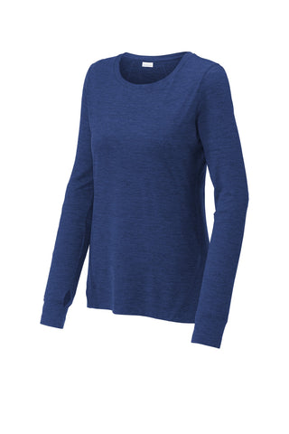 Sport-Tek Ladies Exchange 1.5 Long Sleeve Crew (True Royal Heather)