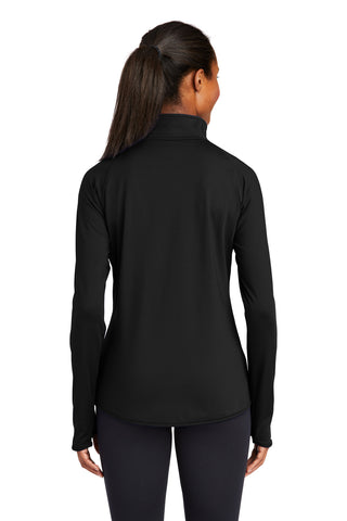 Sport-Tek Ladies Sport-Wick Stretch 1/4-Zip Pullover (Black)