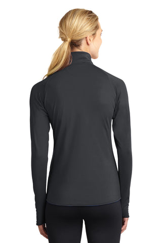 Sport-Tek Ladies Sport-Wick Stretch 1/4-Zip Pullover (Charcoal Grey)