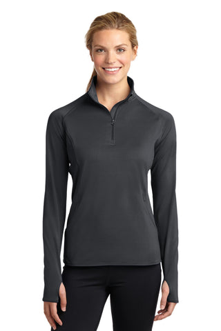 Sport-Tek Ladies Sport-Wick Stretch 1/4-Zip Pullover (Charcoal Grey)