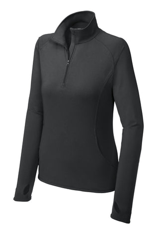 Sport-Tek Ladies Sport-Wick Stretch 1/4-Zip Pullover (Charcoal Grey)