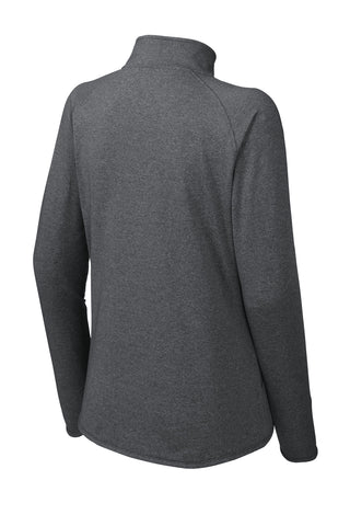 Sport-Tek Ladies Sport-Wick Stretch 1/4-Zip Pullover (Charcoal Grey Heather)