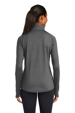 Sport-Tek Ladies Sport-Wick Stretch 1/4-Zip Pullover (Charcoal Grey Heather)