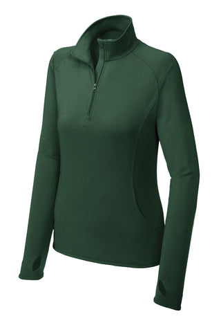 Sport-Tek Ladies Sport-Wick Stretch 1/4-Zip Pullover (Forest Green)