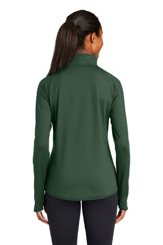 Sport-Tek Ladies Sport-Wick Stretch 1/4-Zip Pullover (Forest Green)