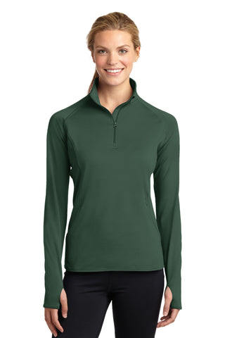 Sport-Tek Ladies Sport-Wick Stretch 1/4-Zip Pullover (Forest Green)