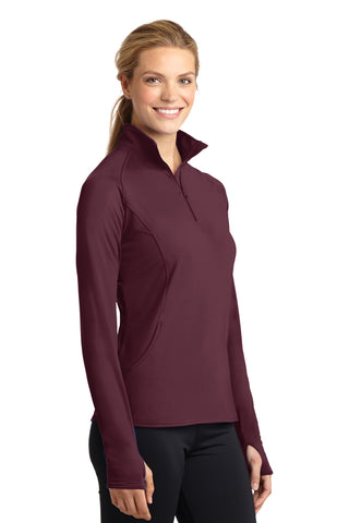 Sport-Tek Ladies Sport-Wick Stretch 1/4-Zip Pullover (Maroon)