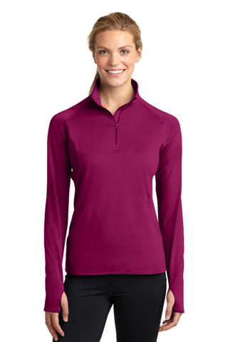 Sport-Tek Ladies Sport-Wick Stretch 1/4-Zip Pullover (Pink Rush)