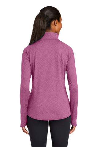 Sport-Tek Ladies Sport-Wick Stretch 1/4-Zip Pullover (Pink Rush Heather)