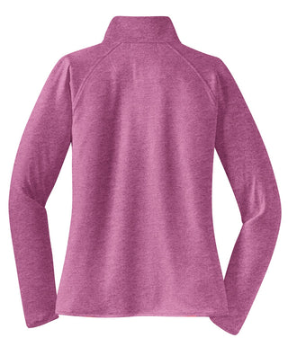 Sport-Tek Ladies Sport-Wick Stretch 1/4-Zip Pullover (Pink Rush Heather)