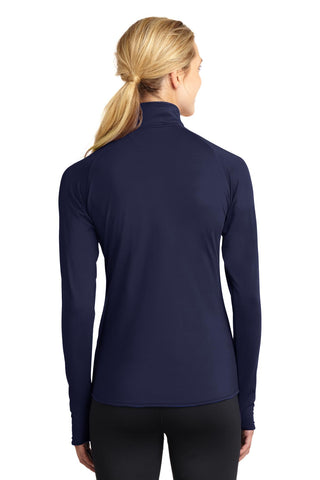 Sport-Tek Ladies Sport-Wick Stretch 1/4-Zip Pullover (True Navy)