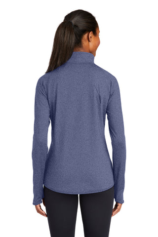 Sport-Tek Ladies Sport-Wick Stretch 1/4-Zip Pullover (True Navy Heather)