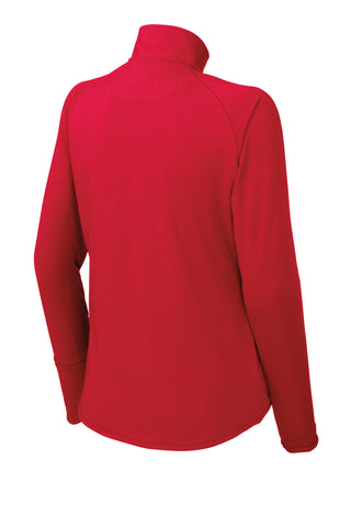 Sport-Tek Ladies Sport-Wick Stretch 1/4-Zip Pullover (True Red)