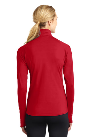 Sport-Tek Ladies Sport-Wick Stretch 1/4-Zip Pullover (True Red)