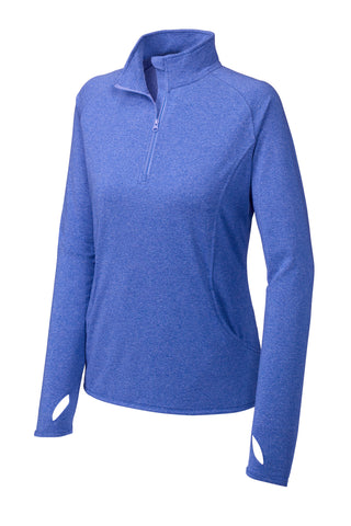 Sport-Tek Ladies Sport-Wick Stretch 1/4-Zip Pullover (True Royal Heather)