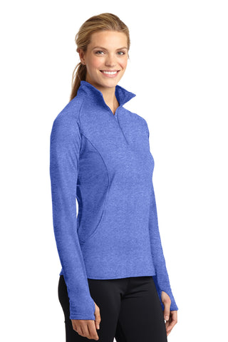 Sport-Tek Ladies Sport-Wick Stretch 1/4-Zip Pullover (True Royal Heather)