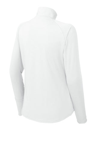 Sport-Tek Ladies Sport-Wick Stretch 1/4-Zip Pullover (White)