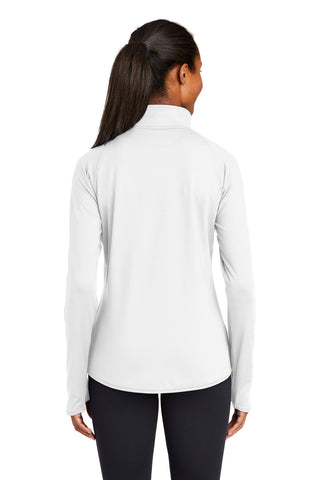 Sport-Tek Ladies Sport-Wick Stretch 1/4-Zip Pullover (White)