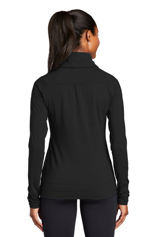 Sport-Tek Ladies Sport-Wick Stretch Full-Zip Jacket (Black)