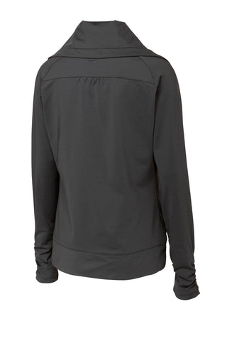 Sport-Tek Ladies Sport-Wick Stretch Full-Zip Jacket (Charcoal Grey)