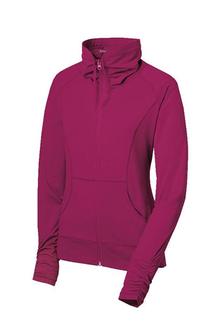 Sport-Tek Ladies Sport-Wick Stretch Full-Zip Jacket (True Navy)