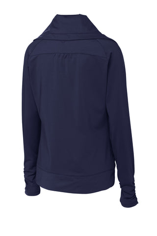 Sport-Tek Ladies Sport-Wick Stretch Full-Zip Jacket (True Navy)