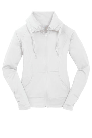 Sport-Tek Ladies Sport-Wick Stretch Full-Zip Jacket (White)