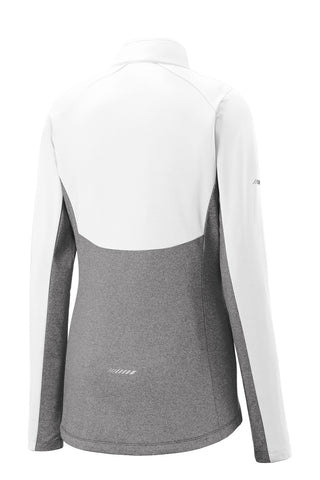 Sport-Tek Ladies Sport-Wick Stretch Contrast 1/4-Zip Pullover (White/ Charcoal Grey Heather)