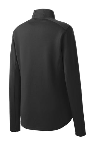 Sport-Tek Ladies Sport-Wick Textured 1/4-Zip Pullover (Black)