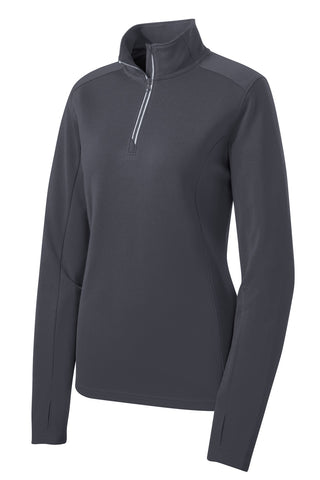 Sport-Tek Ladies Sport-Wick Textured 1/4-Zip Pullover (Iron Grey)