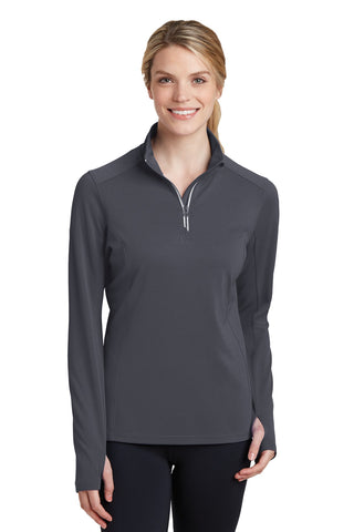 Sport-Tek Ladies Sport-Wick Textured 1/4-Zip Pullover (Iron Grey)