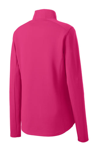 Sport-Tek Ladies Sport-Wick Textured 1/4-Zip Pullover (Pink Raspberry)